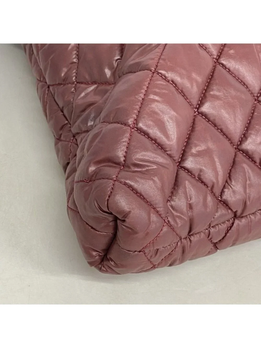 Chanel Tote Coco Cocoon Leather Nylon Red Black Gold